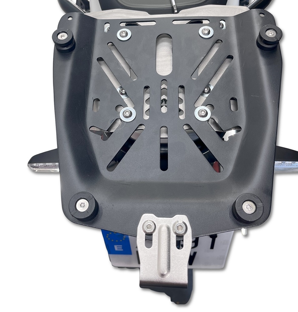 Top case GPR TECH compatible with  Royal Enfield Himalayan 450 2024/2025 e5 Plus Top Case Alpitech en aluminium, couleur argent avec plaque spécifique incluse Capacité Litres 35