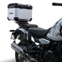 Top case GPR TECH compatible with  Royal Enfield Himalayan 450 2024/2025 e5 Plus Top Case Alpitech en aluminium, couleur noire avec plaque spécifique incluse Capacité Litres 35