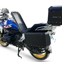 GPR TECH compatible with  Bmw R 1300 GS 2023/2025 Kit triptyque réalisé en couleur noire, avec Top case 35 Lt + Valises latérales 38 Lt + 38 Lt + support de porte-bagages général Capacité du top case 35 Litres + capacité des valises latérales 38 Litres + 