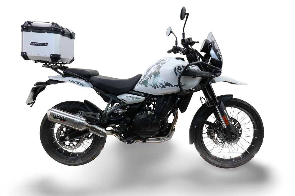 Top case GPR TECH compatible with  Royal Enfield Himalayan 450 2024/2025 e5 Plus Top Case Alpitech en aluminium, couleur argent avec plaque spécifique incluse Capacité Litres 35