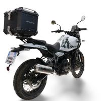 Top case GPR TECH compatible with  Royal Enfield Himalayan 450 2024/2025 e5 Plus Top Case Alpitech en aluminium, couleur noire avec plaque spécifique incluse Capacité Litres 35