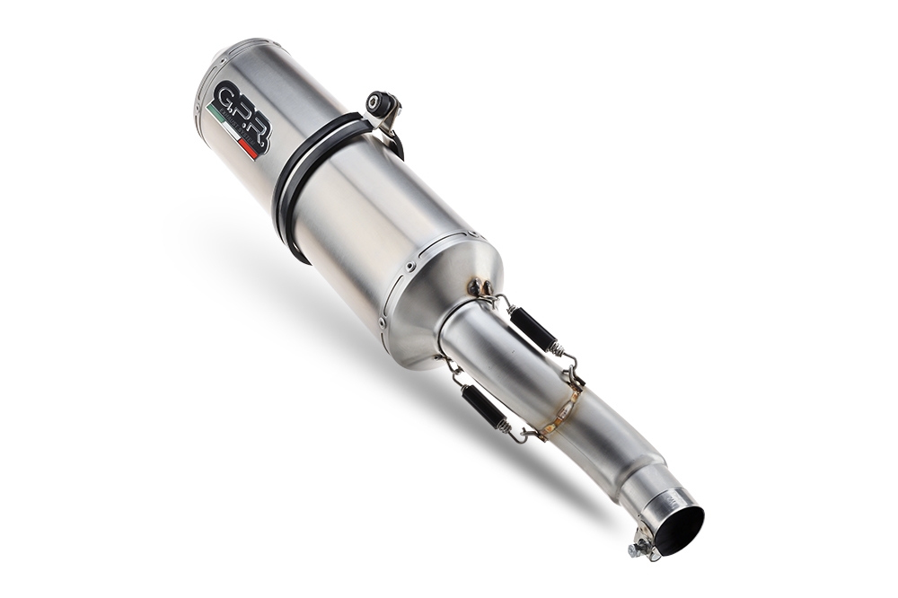 Pot echappement compatible avec Kawasaki Versys 650 2006-2014, Satinox , Échappement légal, homologué,silencieux avec db killer amovible et tuyau de liaison spécifique 