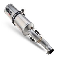 Pot echappement compatible avec Kawasaki Versys 650 2006-2014, Satinox , Échappement légal, homologué,silencieux avec db killer amovible et tuyau de liaison spécifique 