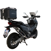 Top case GPR TECH compatible with  Sym ADX TG 400 2024/2026 e5 Plus Top Case Alpitech en aluminium, couleur noire avec plaque spécifique incluse Capacité Litres 35