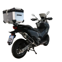 Top case GPR TECH compatible with  Sym ADX TG 400 2024/2026 e5 Plus Top Case Alpitech en aluminium, couleur argent avec plaque spécifique incluse Capacité Litres 45