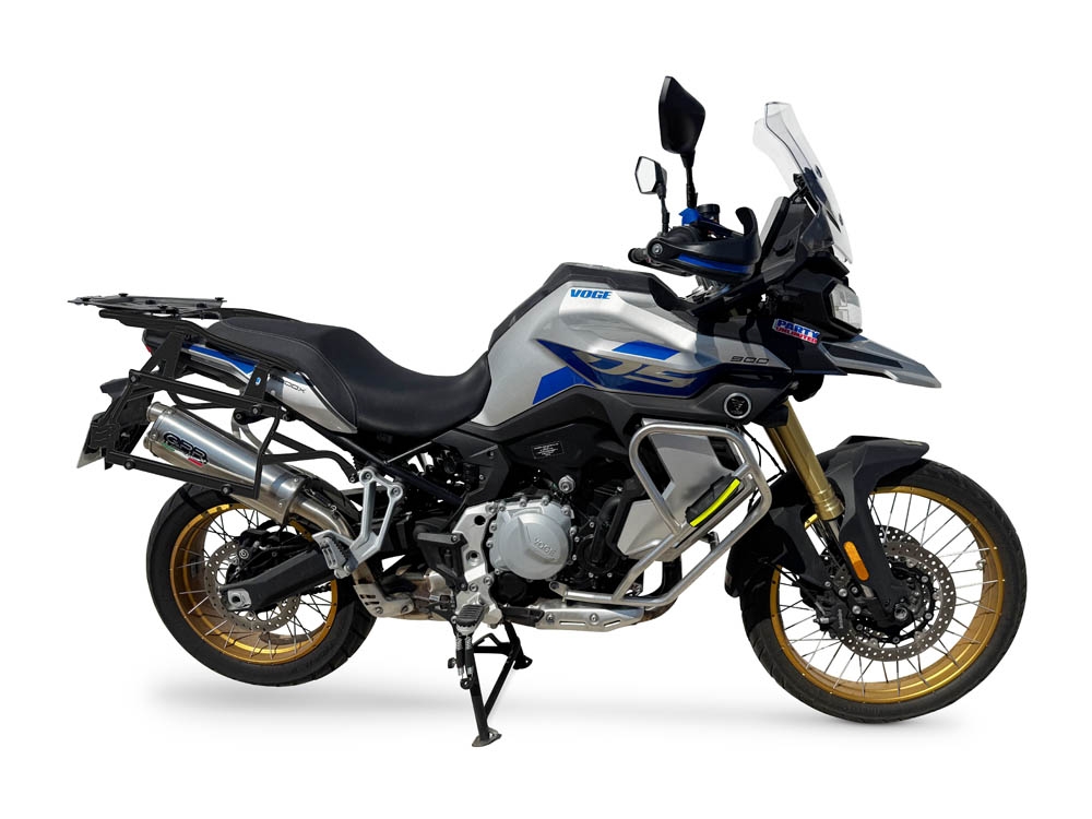 GPR TECH compatible with  Voge 900DSX 2024/2025 e5 Paire de valises latérales en aluminium avec côté droit profilé, couleur argent avec support de valise spécifique argent Capacité 38 LT. + 32 LT.