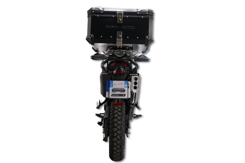 GPR TECH compatible with  Zontes 703 F 2025/2026 Top Case Alpitech en aluminium, couleur noire avec plaque spécifique incluse Capacité Litres 45