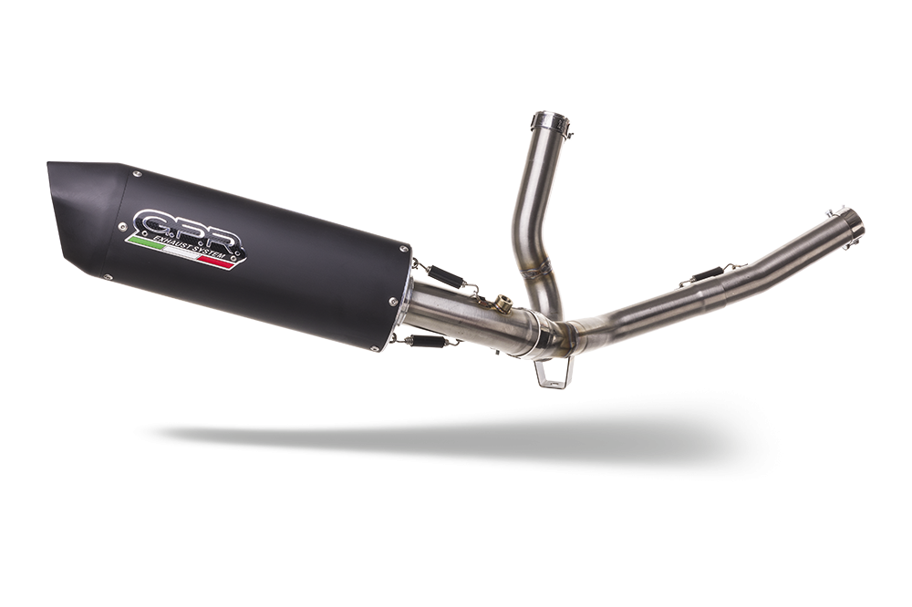 Pot echappement compatible avec Suzuki V-Strom DL650 2017-2020, Furore Evo4 Nero, Pot échappement homologué et légal, silencieux avec mi-collecteur, db killer amovible et catalyseur 