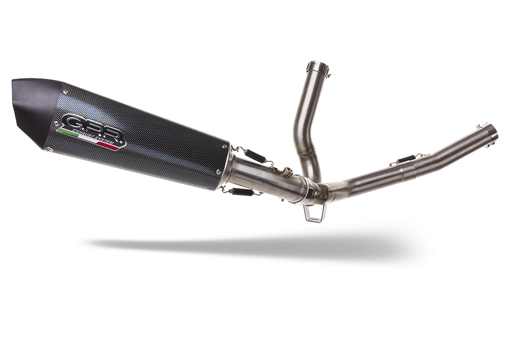 Pot echappement compatible avec Suzuki V-Strom 650 2021-2025, GP Evo4 Poppy, Pot échappement homologué et légal, silencieux avec mi-collecteur, db killer amovible et catalyseur 