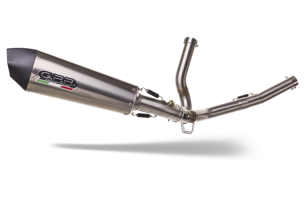 Pot echappement compatible avec Suzuki V-Strom DL650 2012-2016, Gpe Ann. titanium, Pot échappement homologué et légal, silencieux avec mi-collecteur, db killer amovible et catalyseur 