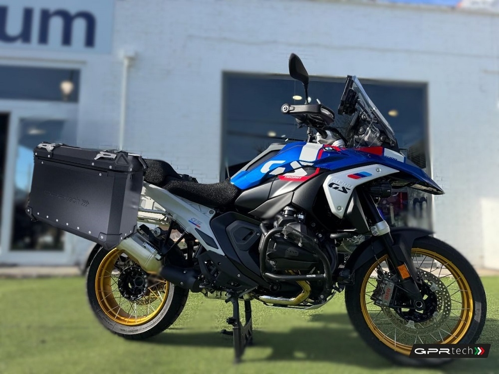 GPR TECH compatible with  Bmw R 1300 GS Adventure 2023/2025 Paire de valises latérales en aluminium avec couleur noire avec support de valise spécifique Capacité 38 LT. + 38 LT.