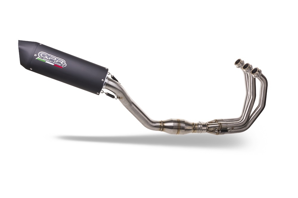 Pot echappement compatible avec Yamaha Mt-09 2021-2023, Furore Evo4 Nero, Homologué et légal, système d'échappement complet avec catalyseur et db killer amovible 