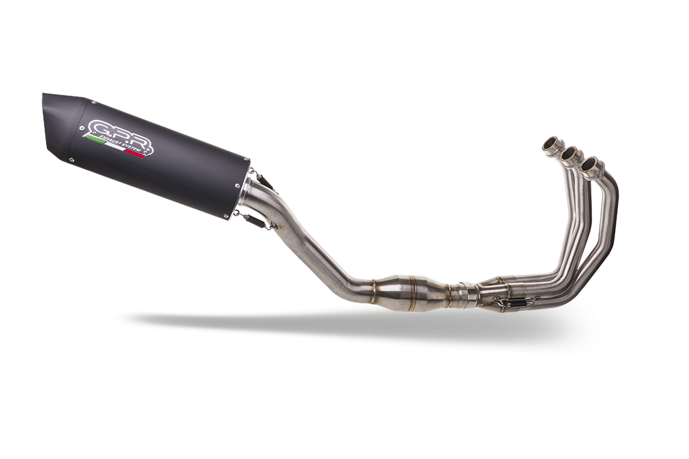 Pot echappement compatible avec Yamaha Mt-09 2021-2023, Furore Evo4 Nero, Homologué et légal, système d'échappement complet avec catalyseur et db killer amovible 