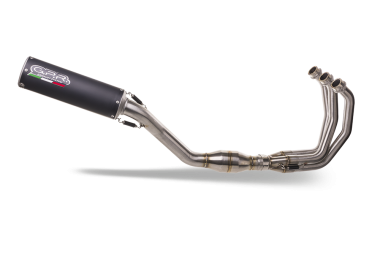 Pot echappement compatible avec Yamaha Mt-09 2021-2023, M3 Black Titanium, Homologué et légal, système d'échappement complet avec catalyseur et db killer amovible 
