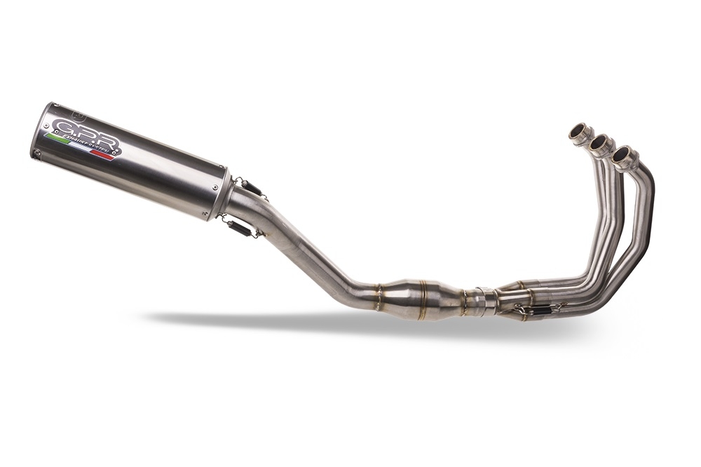 Pot echappement compatible avec Yamaha XSR900 2022-2024, M3 Inox , Homologué et légal, système d'échappement complet avec catalyseur et db killer amovible 