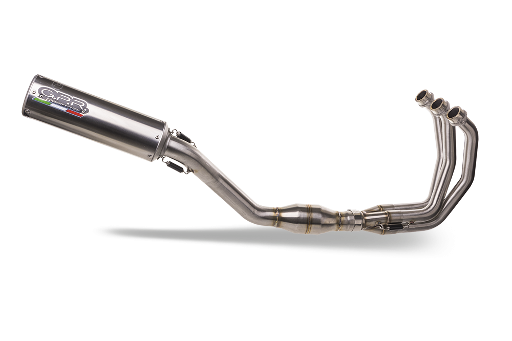 Pot echappement compatible avec Yamaha XSR900 2022-2024, M3 Inox , Homologué et légal, système d'échappement complet avec catalyseur et db killer amovible 