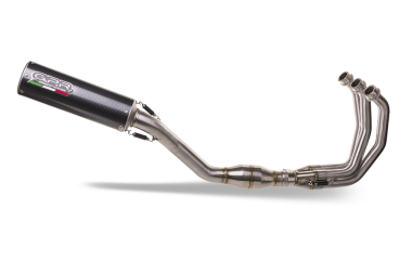 Pot echappement compatible avec Yamaha Tracer 9 2021-2024, M3 Poppy , Homologué et légal, système d'échappement complet avec catalyseur et db killer amovible 