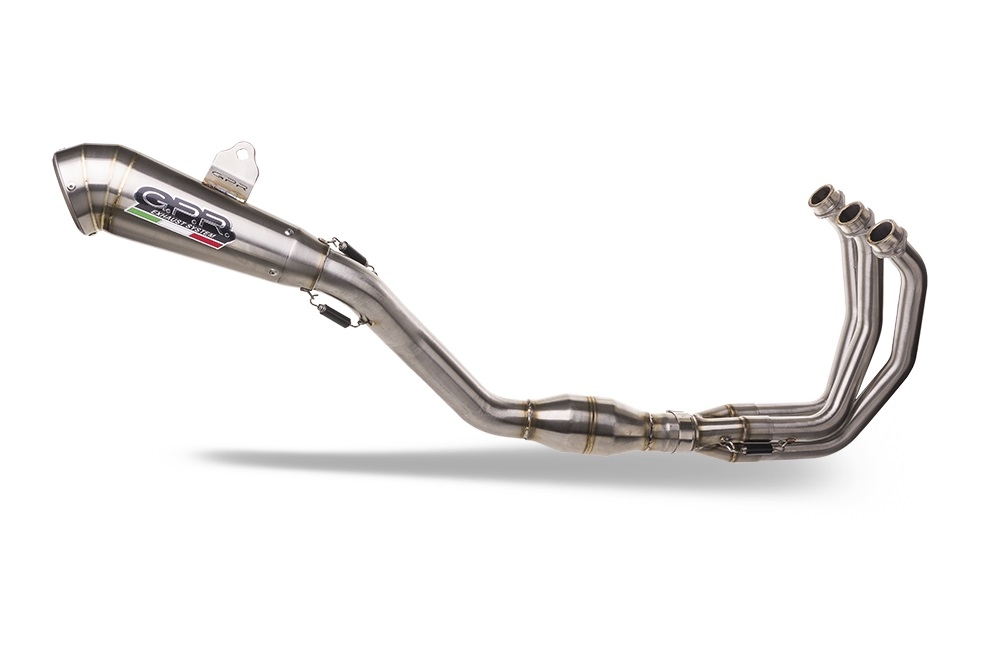 Pot echappement compatible avec Yamaha XSR900 2022-2024, Powercone Evo, Homologué et légal, système d'échappement complet avec catalyseur et db killer amovible 