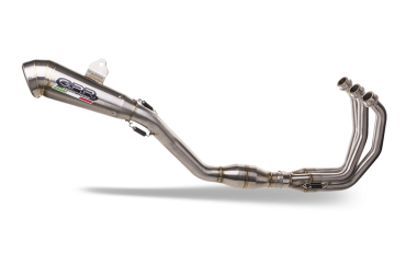 Pot echappement compatible avec Yamaha XSR900 2022-2024, Powercone Evo, Homologué et légal, système d'échappement complet avec catalyseur et db killer amovible 