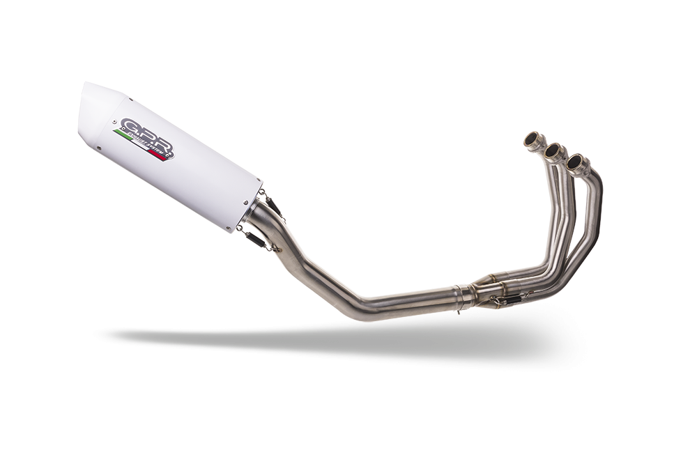 Pot echappement compatible avec Triumph Daytona 660 2023-2025, Albus Evo4, Homologué et légal, système d'échappement complet avec catalyseur et db killer amovible 
