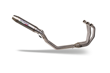 Pot echappement compatible avec Triumph Trident 660 2021-2024, Deeptone Inox, Pot d'échappement complet racing, compris de collecteur et db killer amovible, sans homologation 