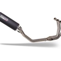 Pot echappement compatible avec Triumph Daytona 660 2023-2025, Furore Evo4 Nero, Homologué et légal, système d'échappement complet avec catalyseur et db killer amovible 
