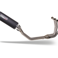 Pot echappement compatible avec Triumph Daytona 660 2023-2025, Furore Evo4 Nero, Homologué et légal, système d'échappement complet avec catalyseur et db killer amovible 