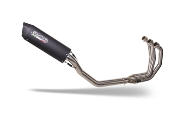 Pot echappement compatible avec Triumph Daytona 660 2023-2025, Furore Nero, Pot d'échappement complet racing, compris de collecteur et db killer amovible, sans homologation 