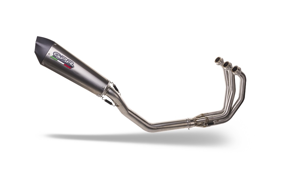GPR pot echappement compatible avec  Triumph Daytona 660 2023-2025, New Grand Prix Evo Titanium, Pot d'échappement complet racing, compris de collecteur et db killer amovible, sans homologation 