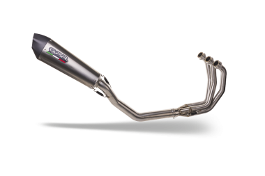Pot echappement compatible avec Triumph Daytona 660 2023-2025, Gpe Ann. titanium, Pot d'échappement complet racing, compris de collecteur et db killer amovible, sans homologation 