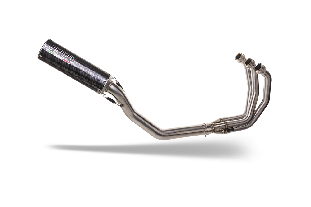 Pot echappement compatible avec Yamaha Tracer 9 GT 2021-2024, M3 Poppy , Pot d'échappement complet racing, compris de collecteur et db killer amovible, sans homologation 