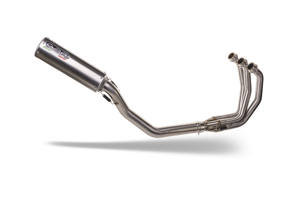 Pot echappement compatible avec Triumph Daytona 660 2023-2025, M3 Inox , Homologué et légal, système d'échappement complet avec catalyseur et db killer amovible 
