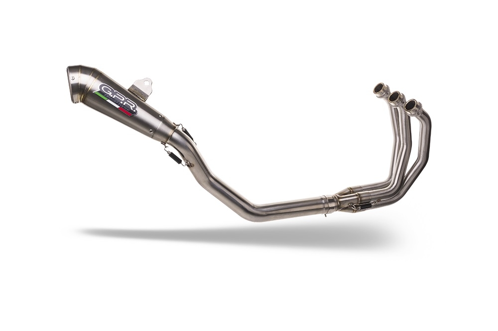 Pot echappement compatible avec Triumph Trident 660 2021-2024, Powercone Evo, Homologué et légal, système d'échappement complet avec catalyseur et db killer amovible 