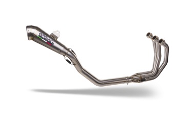 Pot echappement compatible avec Triumph Daytona 660 2023-2025, Powercone Evo, Pot d'échappement complet racing, compris de collecteur et db killer amovible, sans homologation 