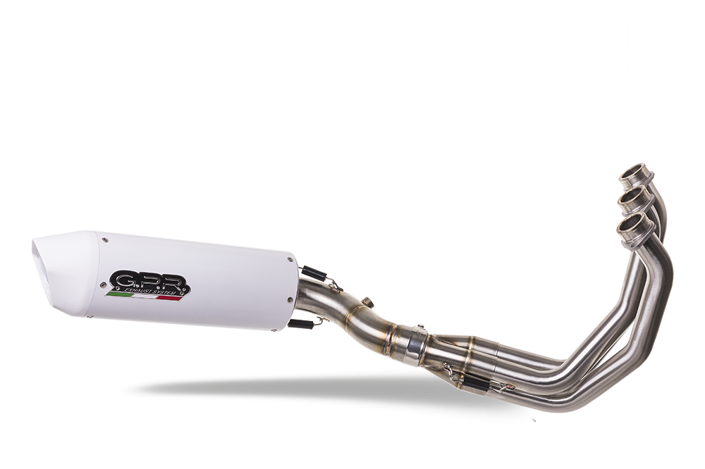 Pot echappement compatible avec Yamaha Mt-09 Tracer 900 2015-2016, Albus Ceramic, Homologué et légal, système d'échappement complet avec catalyseur et db killer amovible 
