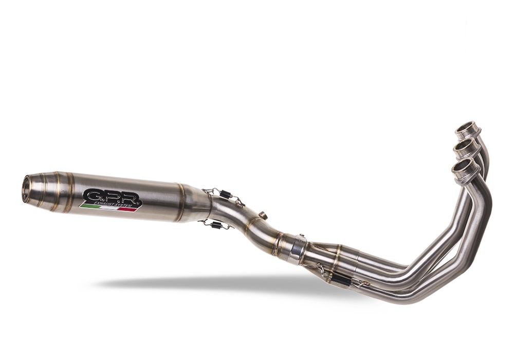 Pot echappement compatible avec Triumph Tiger Sport 660 2022-2024, Deeptone Inox, Pot d'échappement complet racing, compris de collecteur et db killer amovible, sans homologation 