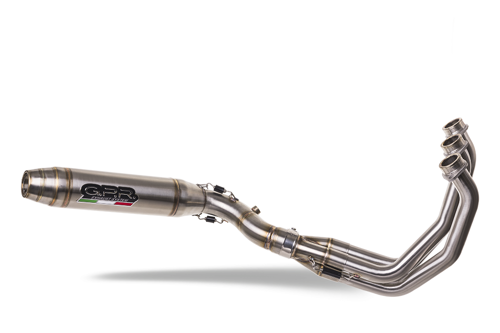 Pot echappement compatible avec Triumph Tiger Sport 660 2022-2024, Deeptone Inox, Pot d'échappement complet racing, compris de collecteur et db killer amovible, sans homologation 