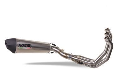 Pot echappement compatible avec Yamaha Mt-09 2014-2020, Gpe Ann. titanium, Pot d'échappement complet racing, compris de collecteur et db killer amovible, sans homologation 