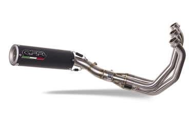 Pot echappement compatible avec Triumph Trident 660 2021-2024, M3 Black Titanium, Pot d'échappement complet racing, compris de collecteur et db killer amovible, sans homologation 