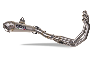 Pot echappement compatible avec Triumph Trident 660 2021-2024, Powercone Evo, Pot d'échappement complet racing, compris de collecteur et db killer amovible, sans homologation 