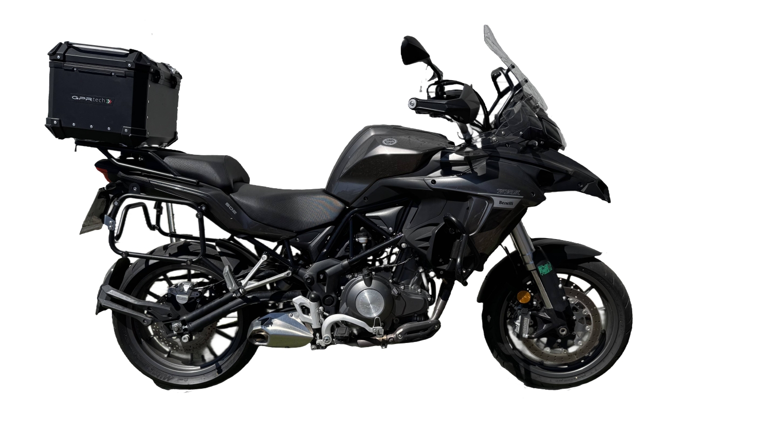 Top case en aluminium, couleur noire avec plaque spécifique incluse Top-case GPR TECH compatible avec  Benelli Trk 502 X 2021/2024 e5