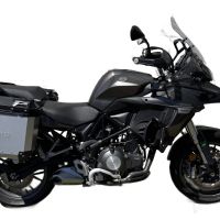 GPR TECH compatible with  Benelli Trk 502 2017/2020 e4 Paire de valises latérales en aluminium avec couleur argent avec support de valise spécifique Capacité 38 LT. + 38 LT.