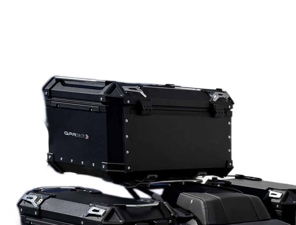 Top case en aluminium, couleur noire avec plaque spécifique incluse Top-case GPR TECH compatible avec  Voge 525DSX 2023/2024 e5