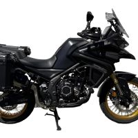 GPR TECH compatible with  Voge 625DSX 2024/2026 e5 Paire de valises latérales en aluminium avec côté droit profilé, couleur noire avec support de valise spécifique Capacité 38 LT. + 32 LT.