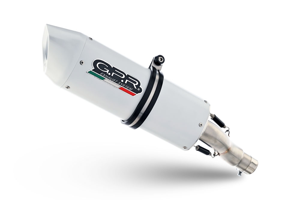 Pot echappement compatible avec Kawasaki Versys 650 2015-2016, Albus Ceramic, Homologué et légal, système d'échappement complet avec catalyseur et db killer amovible 