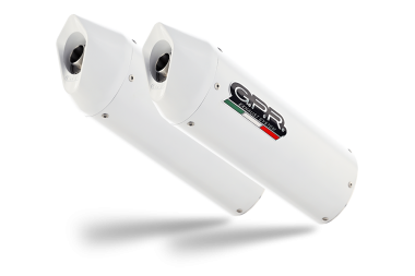 Pot echappement compatible avec Ktm Duke II 2000-2006, Albus Ceramic, Paire de pot d'échappement homologuées, livrées avec db killer amovible et raccords spécifiques 