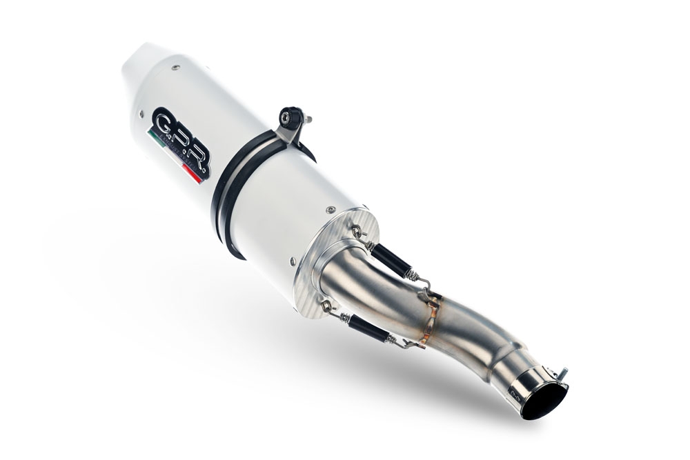 Pot echappement compatible avec Kawasaki Versys 650 2006-2014, Albus Ceramic, Échappement légal, homologué,silencieux avec db killer amovible et tuyau de liaison spécifique 