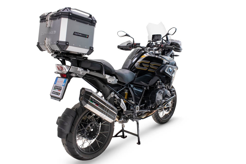 Top case en aluminium, couleur argent avec plaque spécifique incluse Top-case GPR TECH compatible avec  Bmw R 1250 Gs 2021/2024 e5
