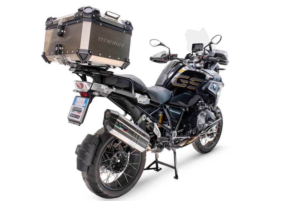 GPR TECH TOP CASE ALPI-TECH 55 LT.  Top case en Titane, couleur naturel avec plaque universelle incluse Capacité Litres 55