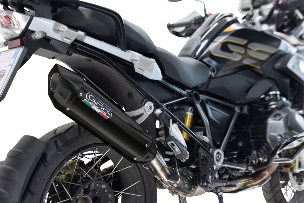 Pot echappement compatible avec Bmw R 1250 Gs -Adventure 2021-2024, Furore-X Titanio Nero, Échappement légal, homologué,silencieux avec db killer amovible et tuyau de liaison spécifique 